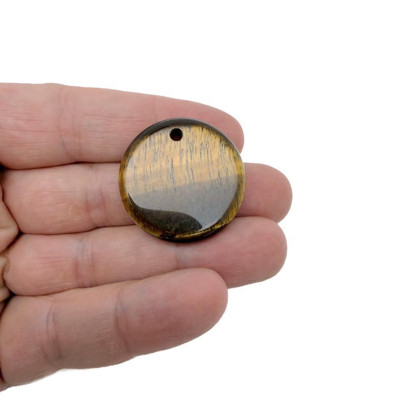 Round gemstone pendant featuring a drilled natural crystal disc charm in various colors, perfect for jewelry making by GemstoneGO.
