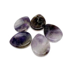 Amethyst worry stone from GemstoneGO, 45mm soothing crystal with polished purple amethyst surface and calming appearance.