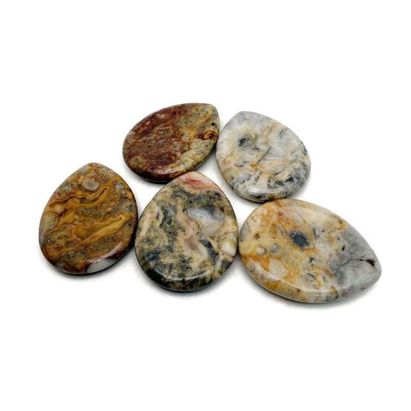 Crazy Lace Agate Worry Stone - Soothing Crystal - 45mm - WO1093