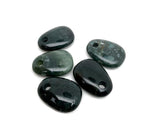 Natural Moss Agate oval crystal pendant from GemstoneGO, showcasing its unique green and brown stone with polished smooth surface.