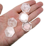 Faceted clear quartz hexagon crystal pendant necklace with gemstone bead from GemstoneGO, showcasing a polished, transparent stone.