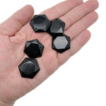 Faceted black obsidian hexagon crystal pendant necklace with a smooth gemstone bead from GemstoneGO.