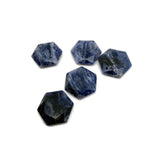 Faceted blue sodalite hexagon crystal pendant necklace with gemstone bead from GemstoneGO, showcasing a polished gemstone pendant.