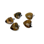 Tiger Eye faceted heart crystal pendant from GemstoneGO featuring a natural gemstone charm with detailed faceting.