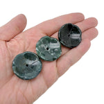 Moss Agate crystal flower-shaped incense holder by GemstoneGO, designed for cleansing and relaxation with intricate carvings.