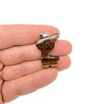 Tiger Eye deer crystal pendant necklace featuring a gemstone deer design by GemstoneGO.