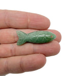 Aventurine fish-shaped gemstone pendant from GemstoneGO, featuring a vibrant green, lucky fishing charm design.