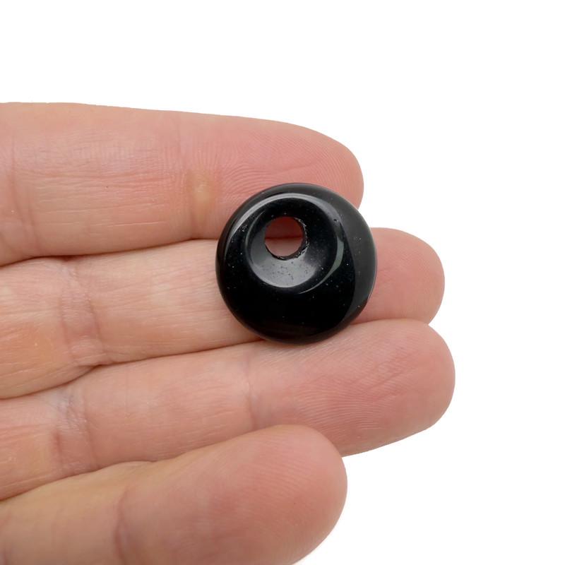 Donut de Cristal de Obsidiana - Piedra Pi - 20mm - DO1076