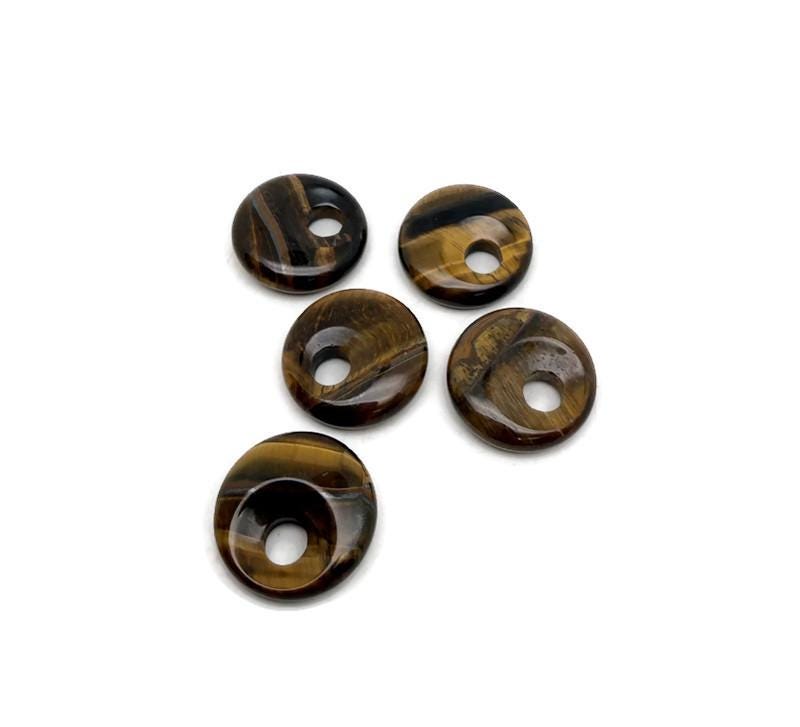 Donut de Cristal Ojo de Tigre - Piedra Pi - 20mm - DO1082