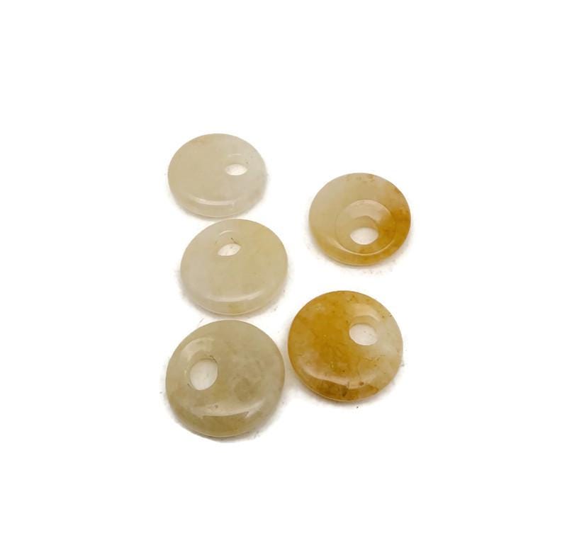 Donut de Cristal de Jade Amarillo - Piedra Pi - 20mm - DO1083