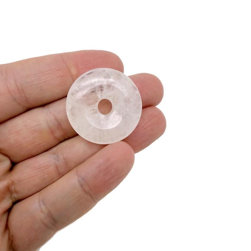 Donut de cristal de cuarzo transparente - Piedra Pi - 30mm - DO1092