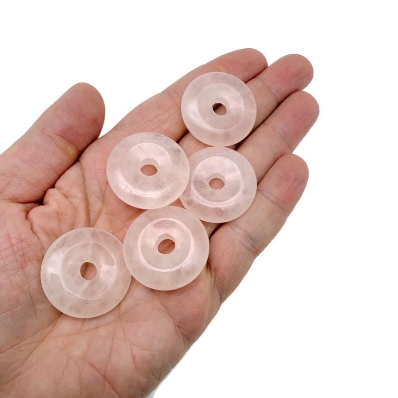 Donut de Cuarzo Rosa - Piedra Pi - 30mm - DO1097