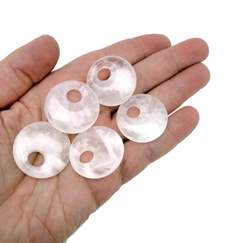 Donut de cristal de cuarzo transparente - Piedra Pi - 30mm - DO1100