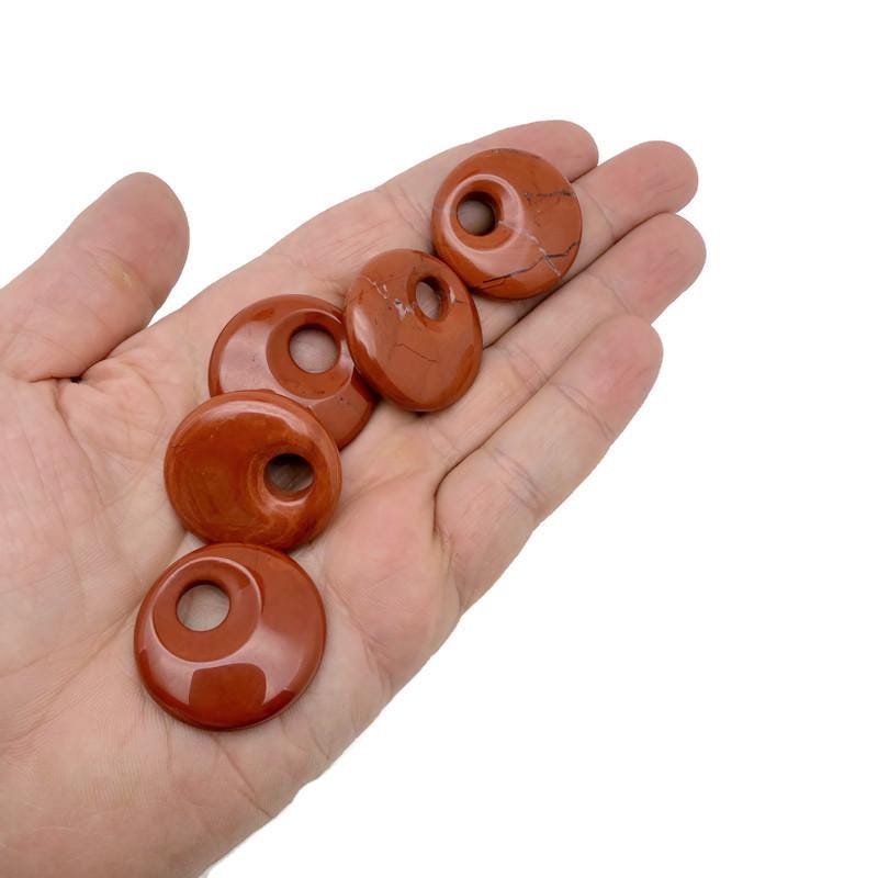 Donut de cristal jaspe rojo - Piedra Pi - 30mm - DO1106