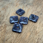 Square amethyst crystal donut pendant from GemstoneGO, 30mm Pi Stone with vibrant purple hues and polished gemstone finish.