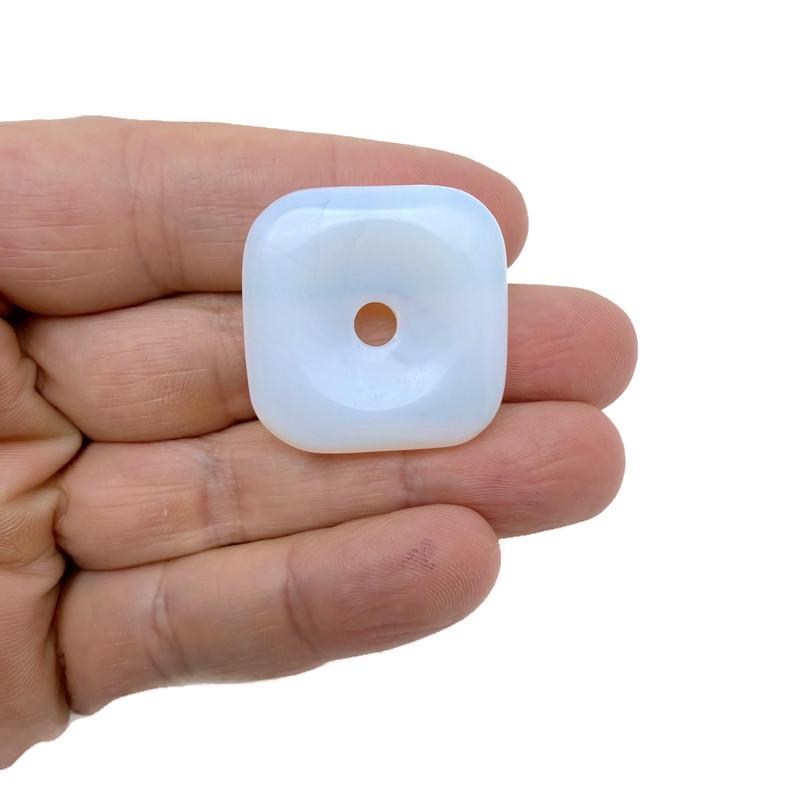 Donut de Cristal Cuadrado de Opalita - Piedra Pi - 30mm - DO1116