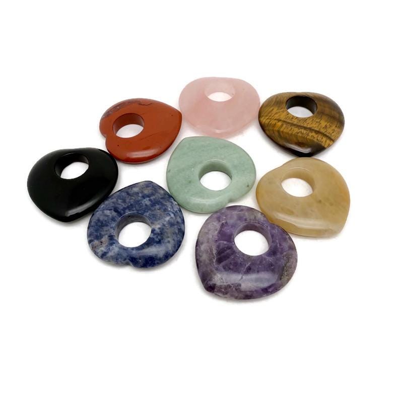 GemstoneGO Love Crystal Heart, 40mm, mixed colors, smooth polished gemstone heart for decorative or gift purposes.