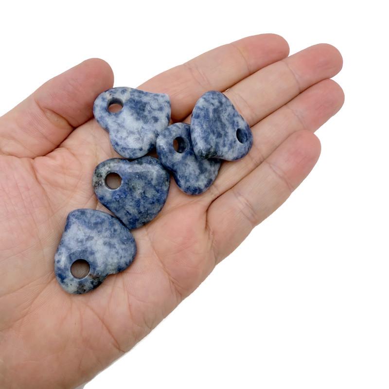 Sodalite Crystal Heart - Hole Heart - 30mm - HT1008