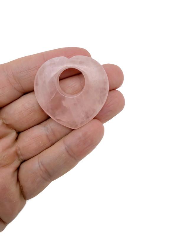 Rose Quartz Love Crystal Heart - 40mm - HZ1002