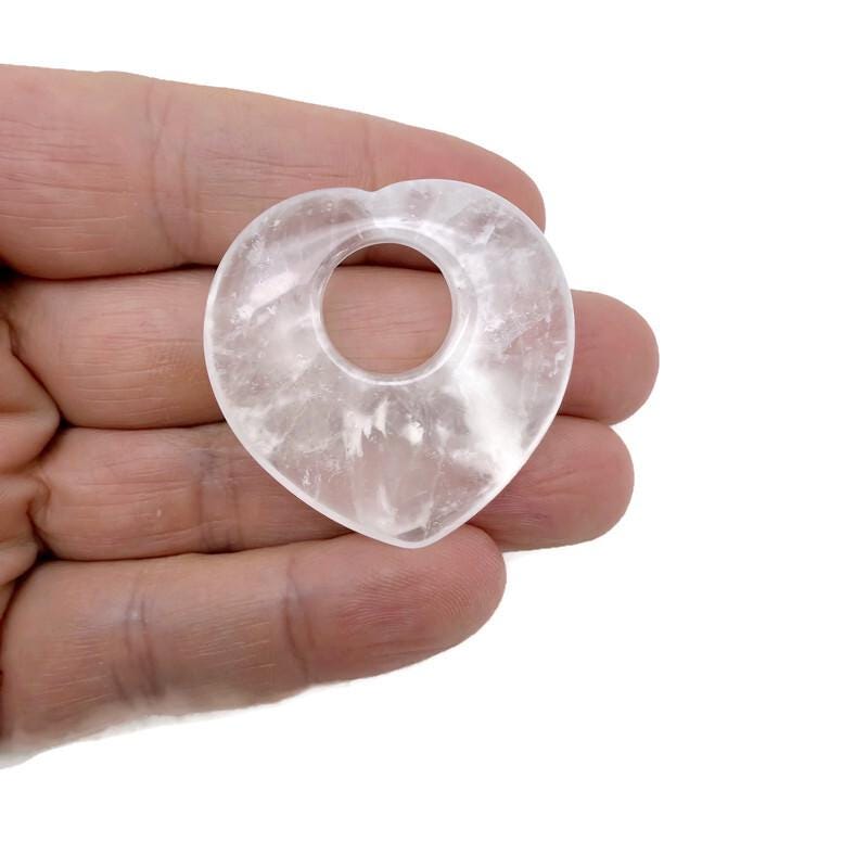Clear Quartz Love Crystal Heart - 40mm - HZ1007