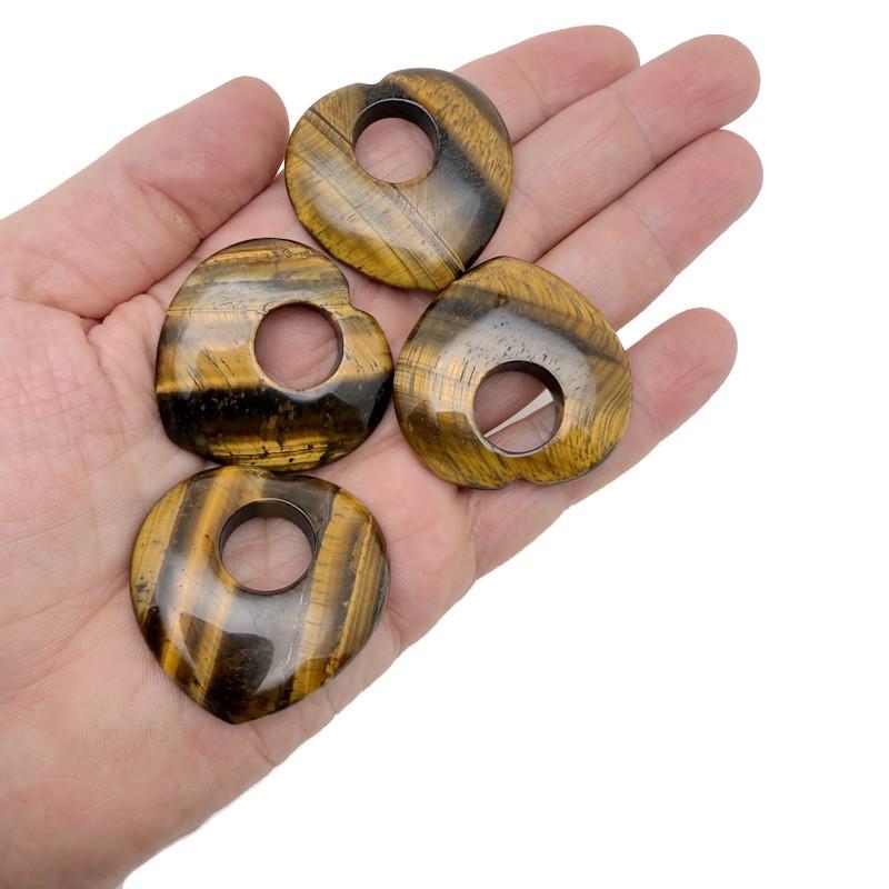 Tiger Eye Love Crystal Heart - 40mm - HZ1008