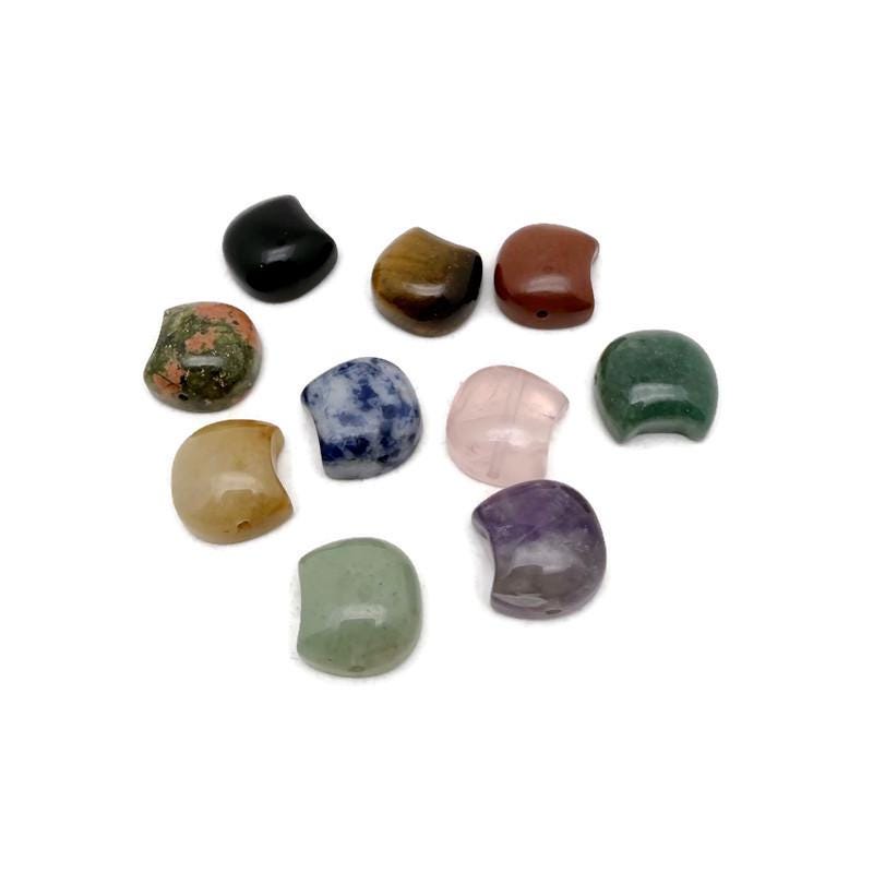 Colorful 16mm Crystal Moon Beads from GemstoneGO, perfect for jewelry making, featuring a mix of vibrant, sparkling moon-shaped beads.