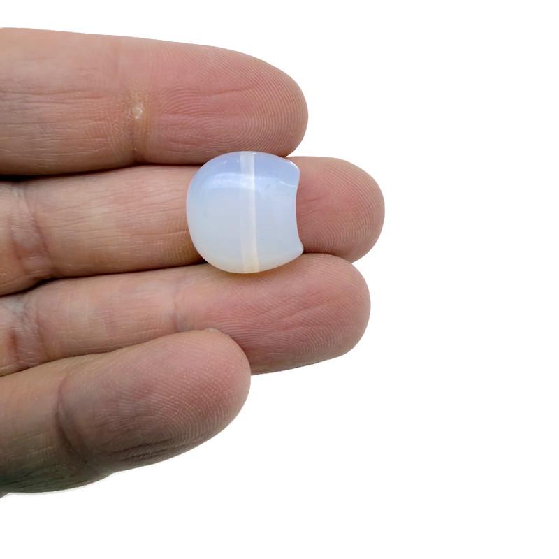 Assorted 16mm Crystal Moon Beads by GemstoneGO, perfect for jewelry making, with a shimmering, translucent appearance in various colors.