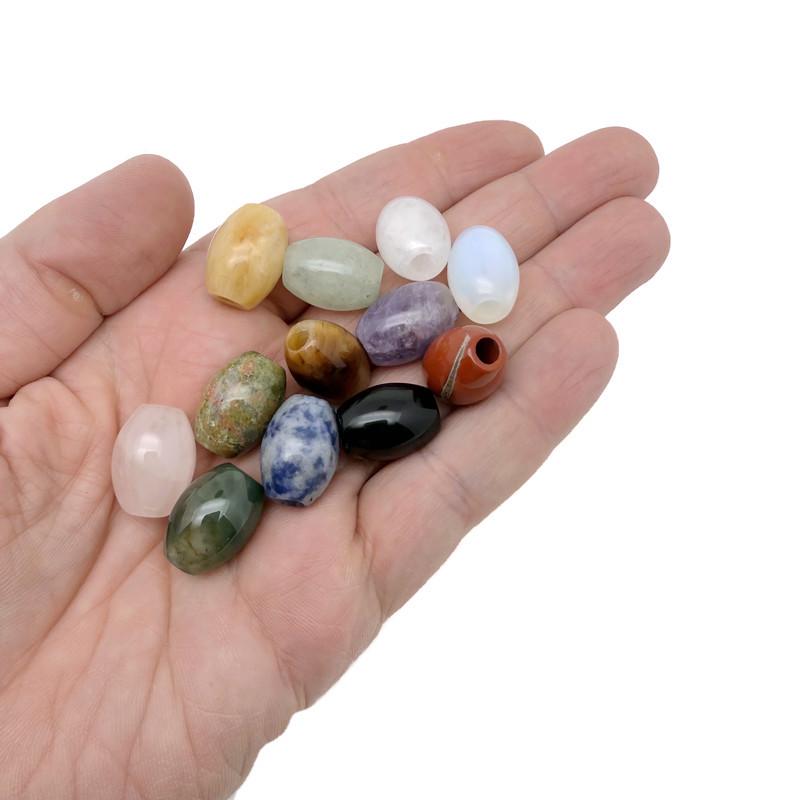 Oval crystal beads in 18mm mix for bracelet and necklace making, by GemstoneGO, shown in a close-up image.