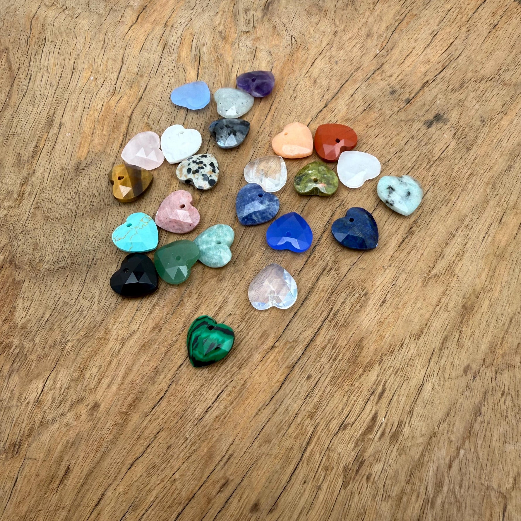 Drilled 13mm heart-shaped crystal pendant by GemstoneGO, perfect for DIY jewelry making with mixed crystal colors.