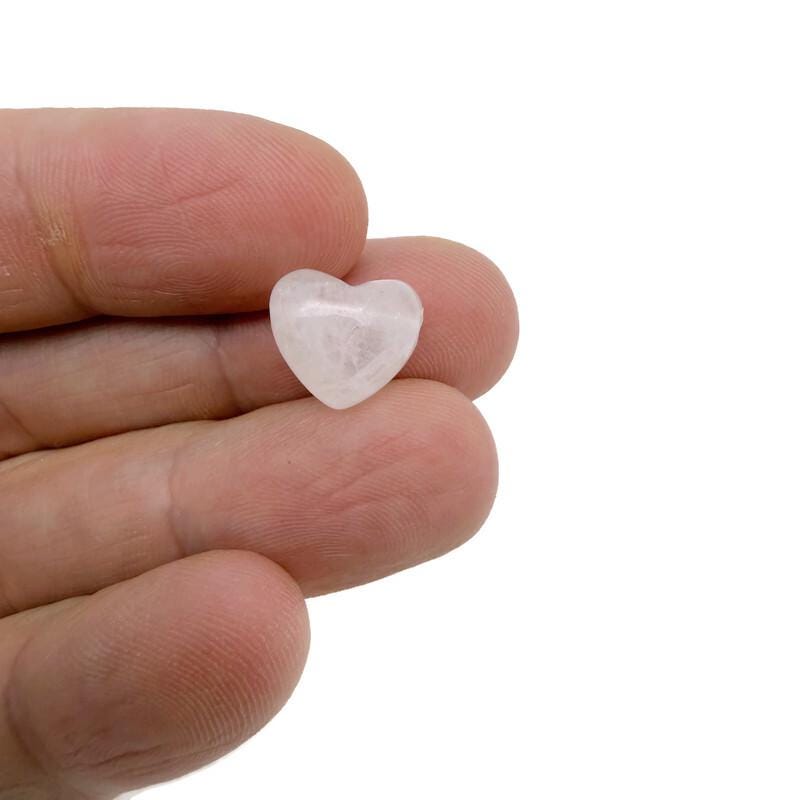 Mini heart-shaped crystal beads in various colors, 12mm size, arranged for bracelet and necklace designs, by GemstoneGO.