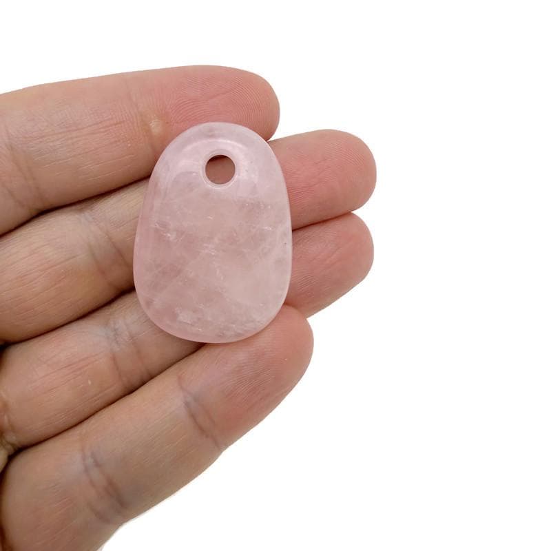 Oval crystal pendant from GemstoneGO, natural stone jewelry making bead with a polished, smooth surface in a mixed color variety.