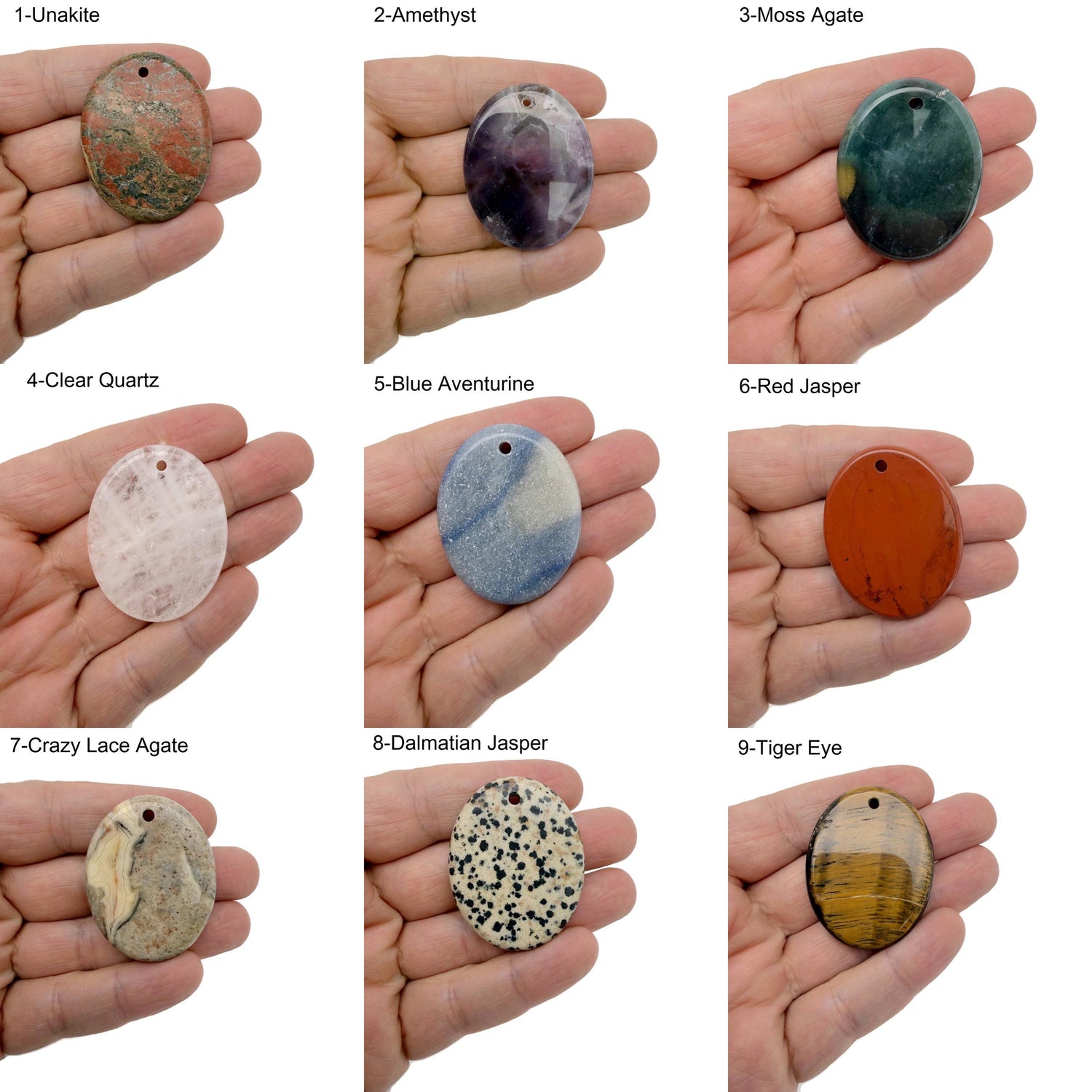 Healing worry crystal pendant made from natural stone jewelry featuring a mixed gemstone design by GemstoneGO.