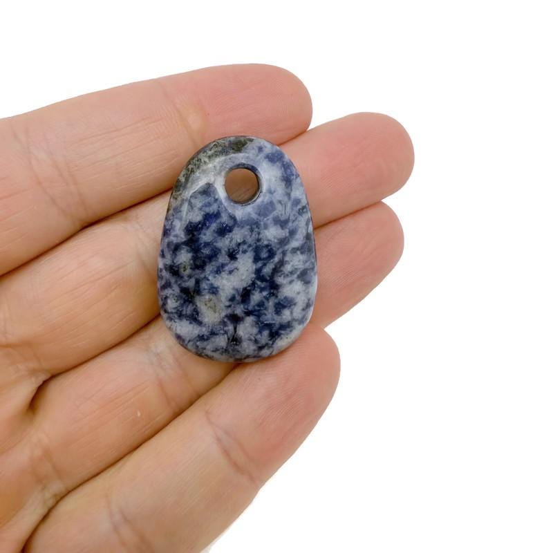 Sodalite Oval Crystal Pendant - Natural Stone Jewelry Making Bead - NC1901