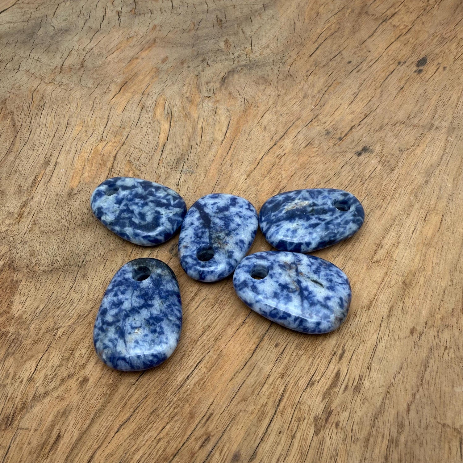 Sodalite Oval Crystal Pendant - Natural Stone Jewelry Making Bead - NC1901