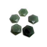 Faceted aventurine hexagon crystal pendant necklace with a gemstone bead, showcasing a vibrant green gemstone from GemstoneGO.