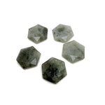 Labradorite hexagon crystal pendant with faceted gemstone, attached to a bead necklace, from GemstoneGO.