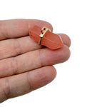 Cherry Quartz double terminated crystal pendant from GemstoneGO featuring a natural gemstone point with vibrant red color.