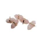 Natural rose quartz double terminated crystal pendant featuring a gemstone point, crafted by GemstoneGO.